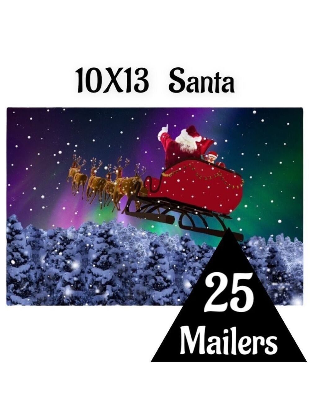 25 10X13 Poly Mailers Santa Aurora Borealis Christmas Envelopes PRICE IS FIRM - Picture 5 of 8